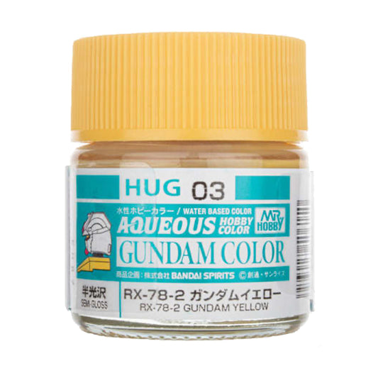 Mr Hobby Aqueous Gundam Colour HUG-03 RX-78-2 Gundam Yellow 10ml Acrylic Paint