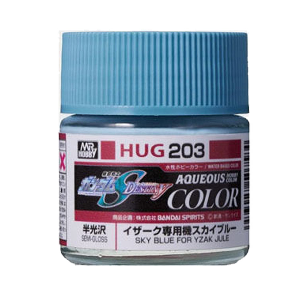 Mr Hobby Aqueous Gundam Colour HUG-203 Sky Blue for Yzak Jule 10ml Acrylic Paint
