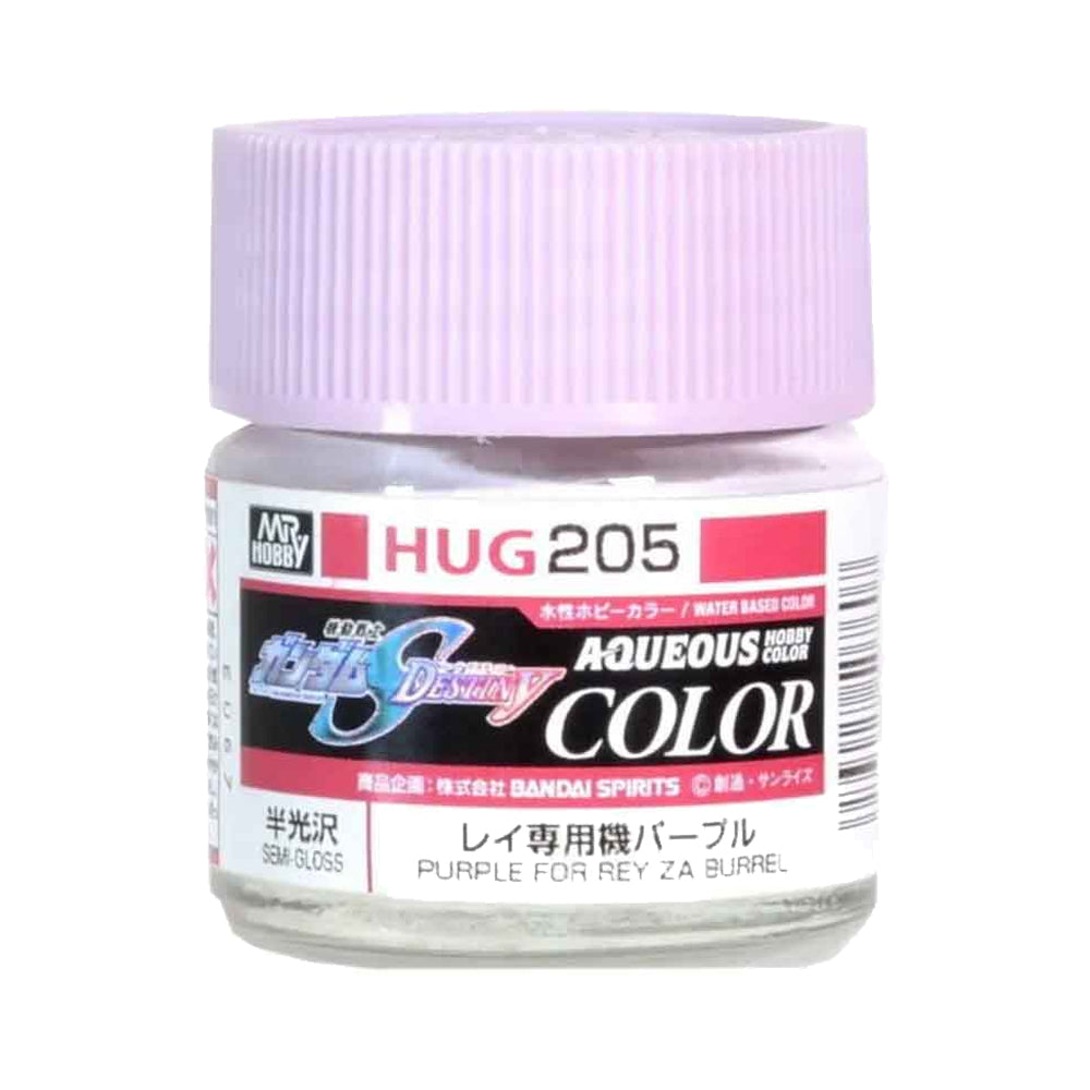 Mr Hobby Aqueous Gundam Colour HUG-205 Purple F Rey Za Burr 10ml Acrylic Paint