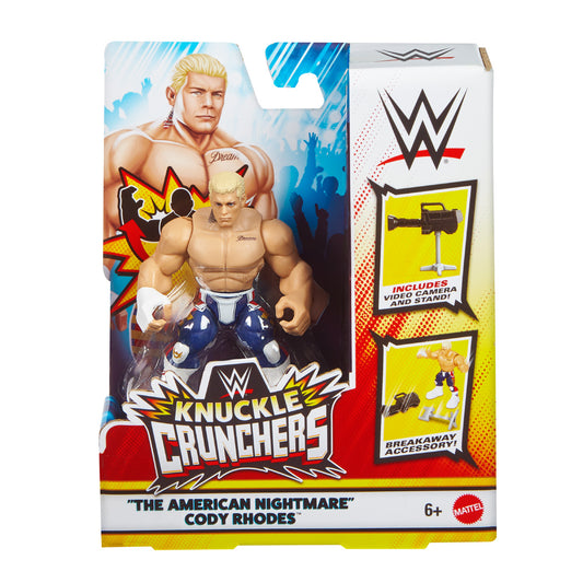 WWE Knuckle Crunchers: Cody Rhodes 3.25" Figure Age 6+ Mattel JHL76