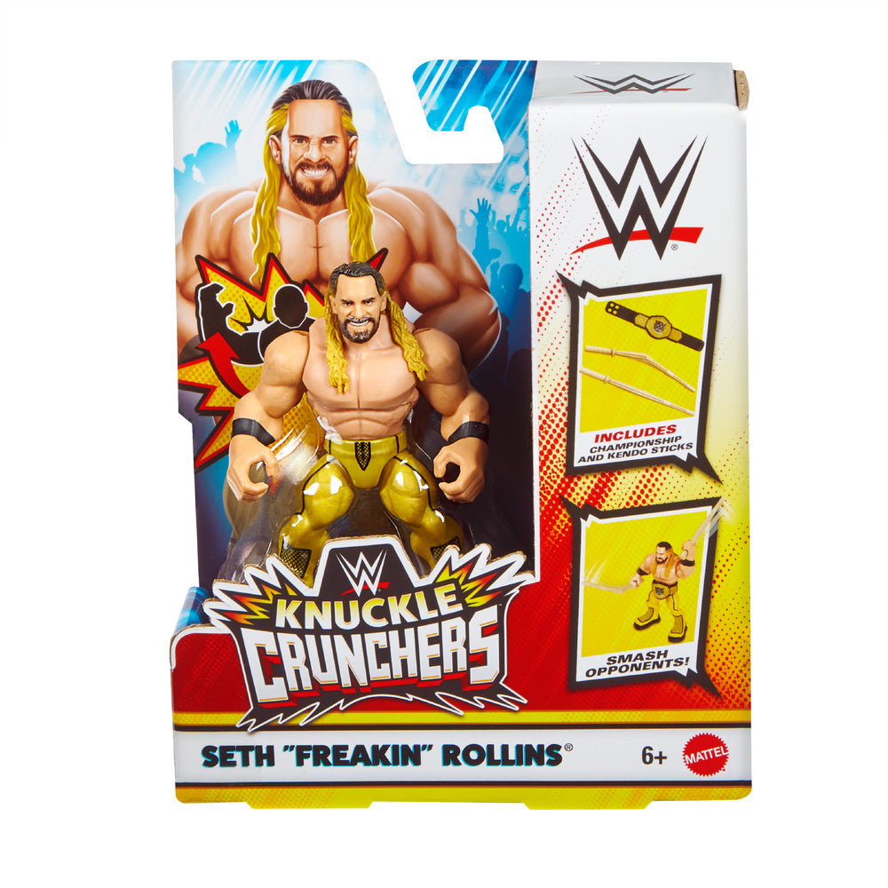 WWE Knuckle Crunchers: Seth Rollins 3.25" Figure Age 6+ Mattel JHL78