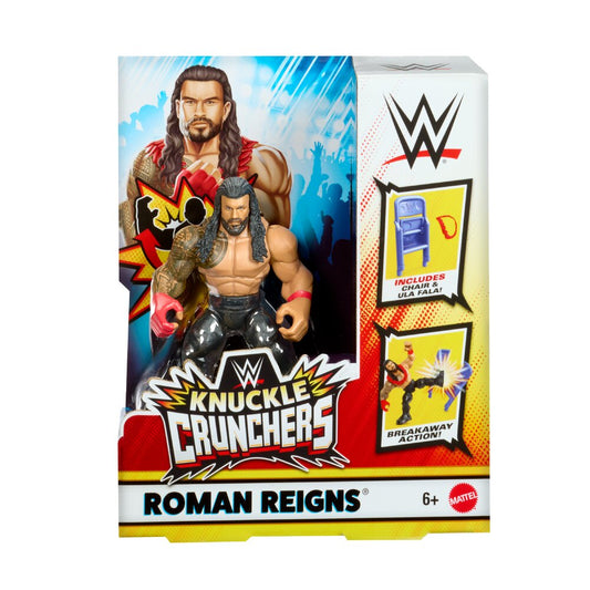 WWE Knuckle Crunchers Roman Reigns Action Figure Age 6+ Mattel JHL80