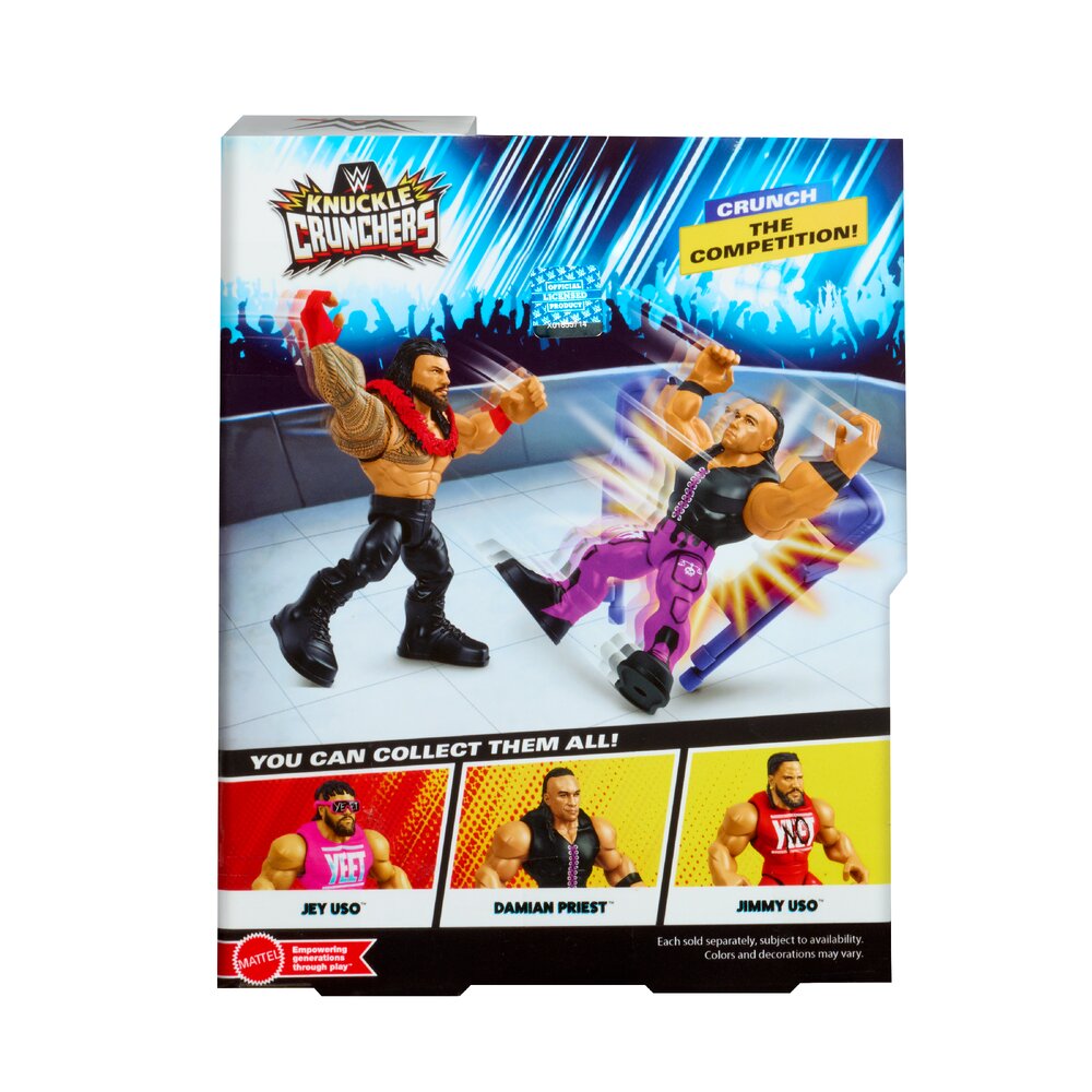 WWE Knuckle Crunchers Roman Reigns Action Figure Age 6+ Mattel JHL80