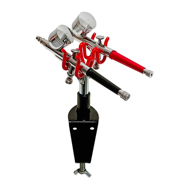 Dual-Airbrush Holder with Workbench Clamp