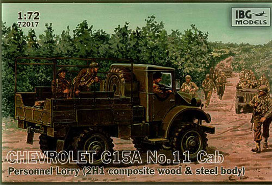 IBG Models 72017 Chevrolet C15A No.11 Cab 1:72 Military Vehicle Model Kit