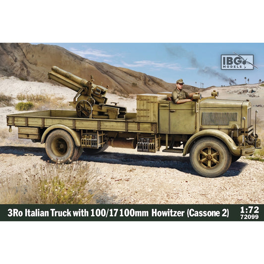 IBG 72099 3Ro Italian Truck w/100/17 100mm Howitzer (Cassone 2) 1:72 Model Kit