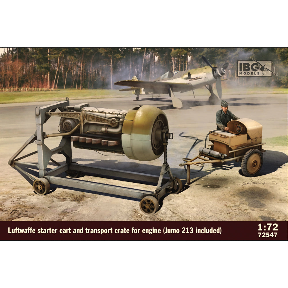 IBG Models 72547 Luftwaffe Jumo 213 Engine w/Starter Cart 1:72 Model Kit