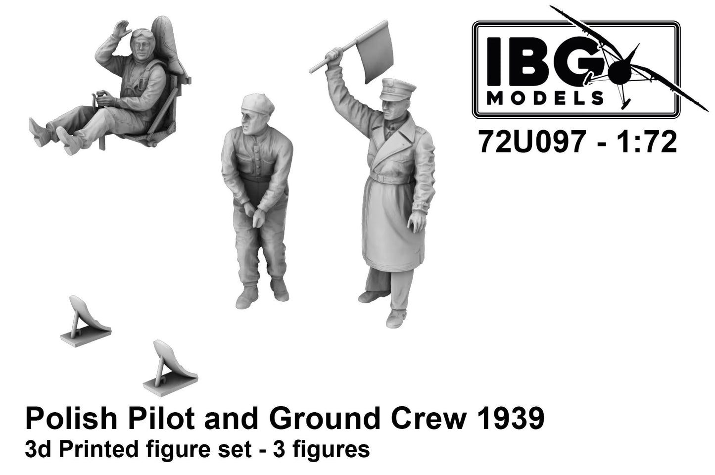 IBG Models 72U097 Polish Pilot and Ground Crew 1939 Figure Set 1:72 Model Kit