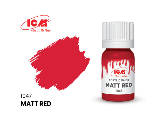ICM 1047 Matt Red 12ml Acrylic Paint