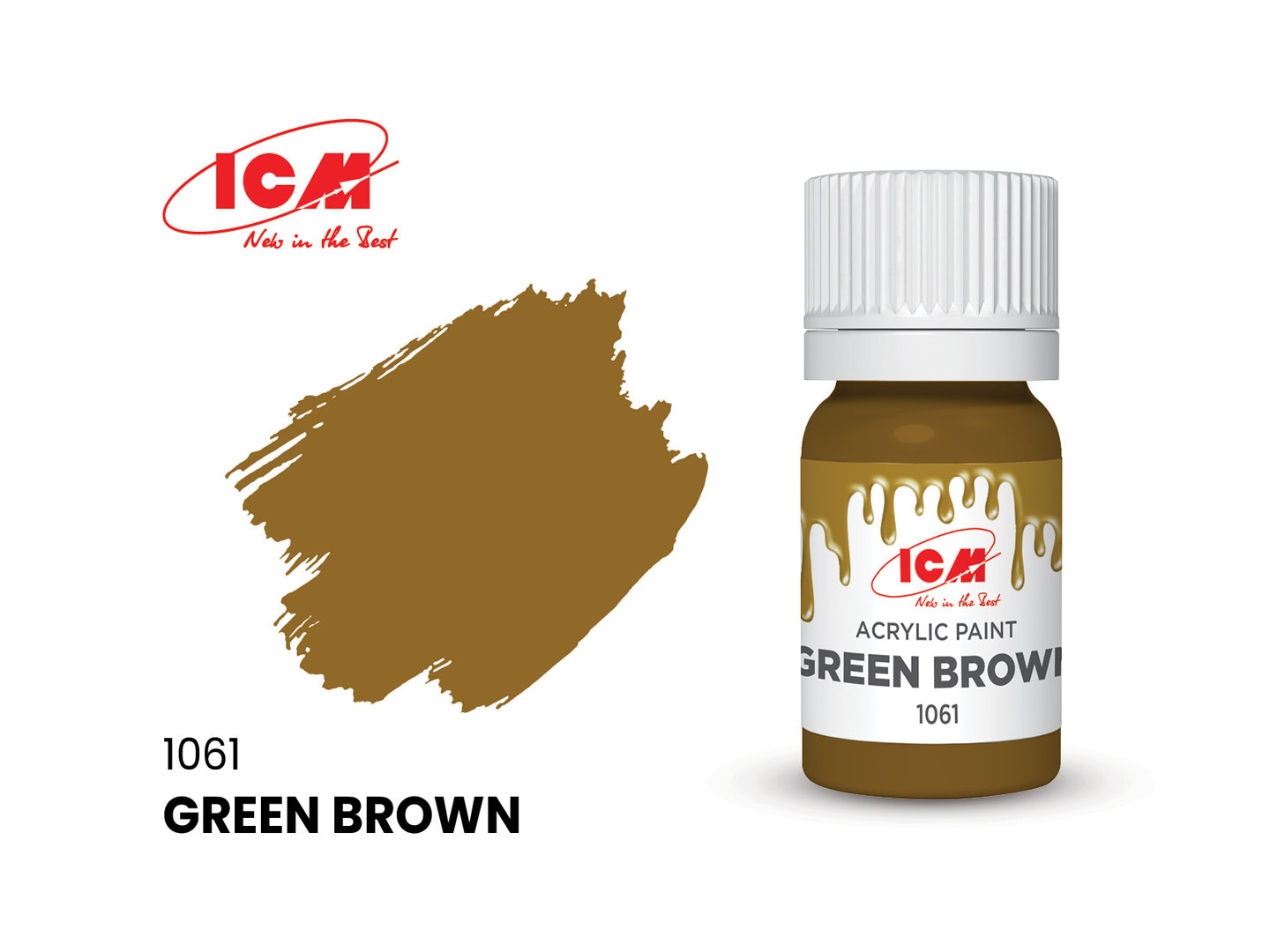 ICM 1061 Green Brown 12ml Acrylic Paint