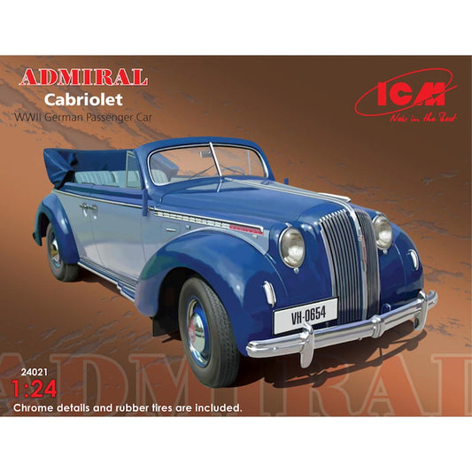 ICM 24021 Admiral Cabriolet WWII German Passenger Car 1:24 Car Model Kit