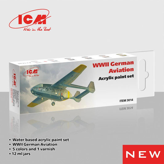 ICM 3014 WWII German Aaviation Acrylic Paint Set 6x 12ml ICM48225 Model Paints