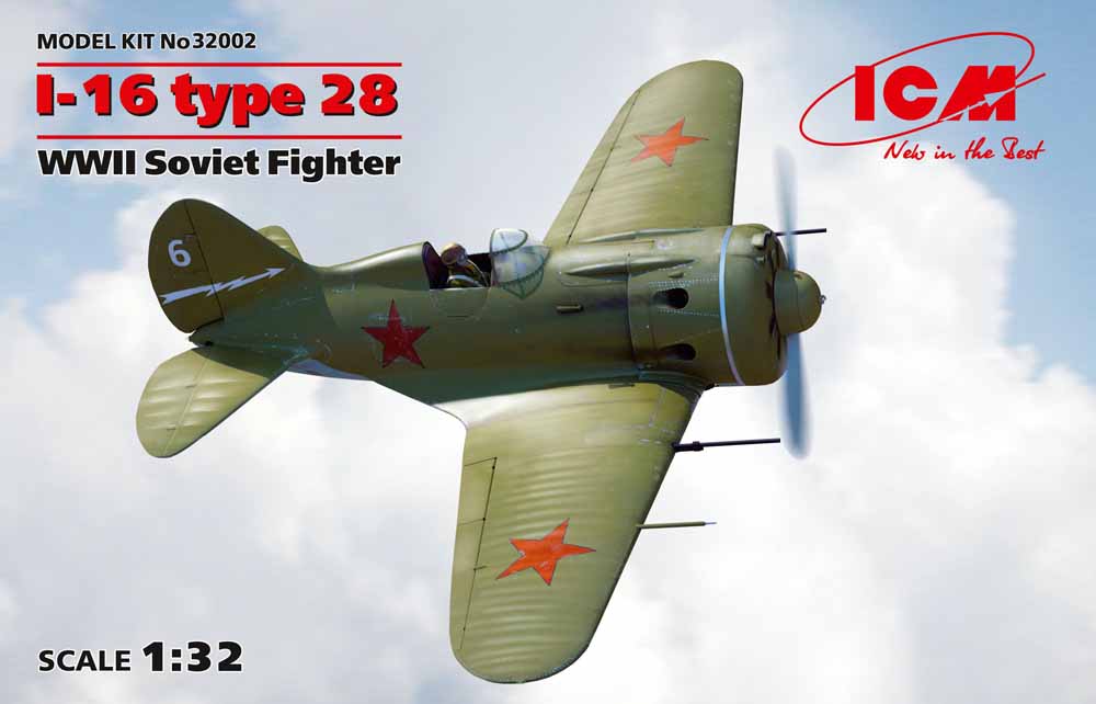 ICM 32002 Polikarpov I-16 type 28 WWII Soviet Fighter 1:32 Aircraft Model Kit