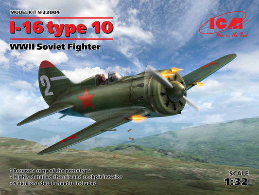 ICM 32004 Polikarpov I-16 type 10, WWII Soviet Fighter 1:32 Aircraft Model Kit