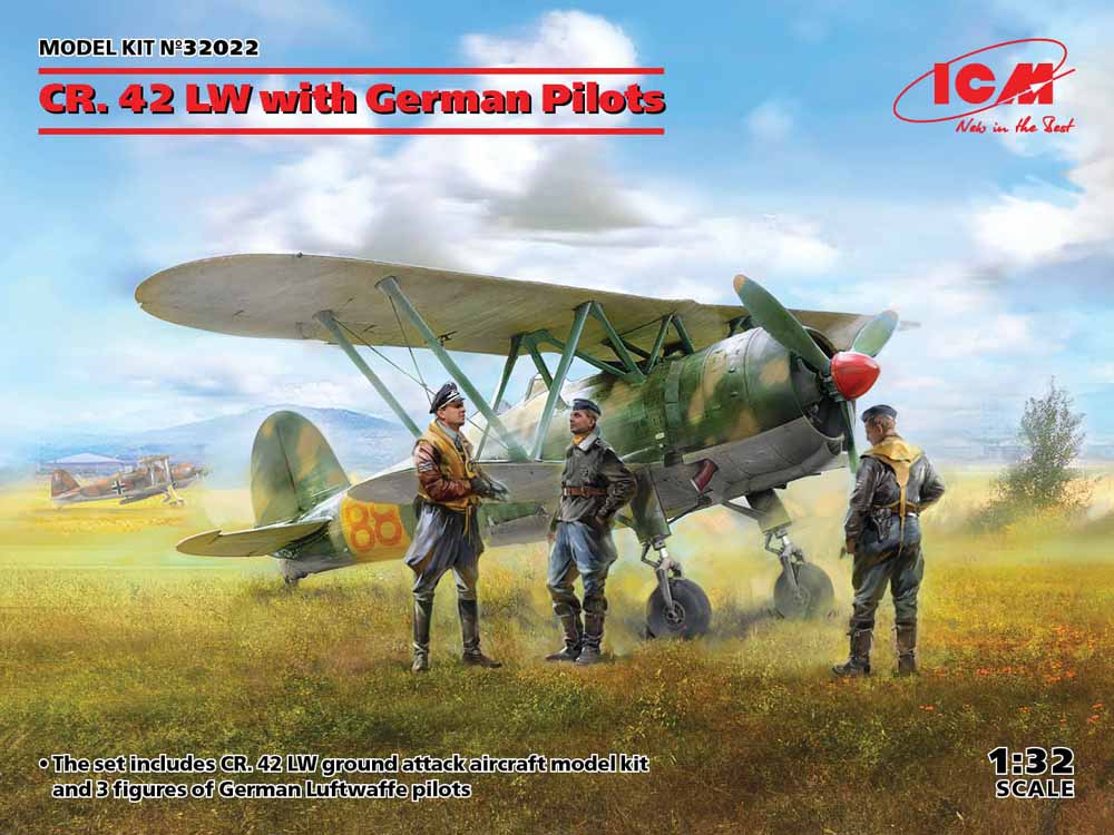 ICM 32022 Fiat CR.42 LW with German Pilots 1:32 Aircraft Model Kit