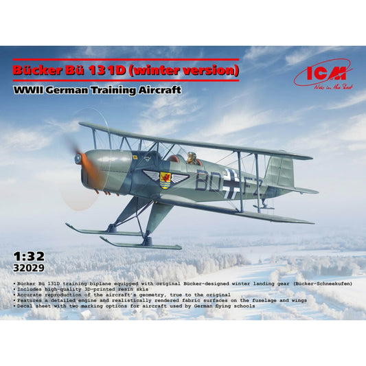 ICM 32029 Bücker Bü 131D (Winter Version) 1:32 Model Kit