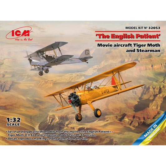 ICM 32053 'The English Patient' Movie Tiger Moth & Stearman 1:32 Model Kit