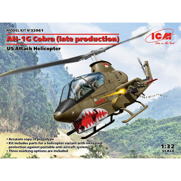 ICM 32061 Bell AH-1G Cobra Late Production 1:32 Plastic Model Helicopter Kit