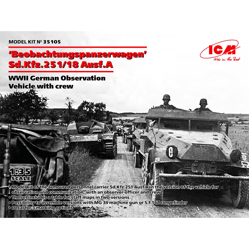ICM 35105 Beobachtungspanzerwagen Sd.Kfz.251/18 Ausf.A 1:35 Model Kit