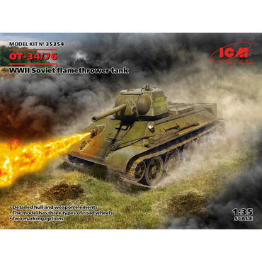 ICM 35354 OT-34/76 WWII Soviet Flamethrower Tank 1:35 Plastic Model Kit