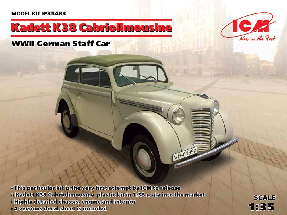 ICM 35483 Kadett K38 Cabrio limousine WWII Car 1:35 Military Vehicle Model Kit