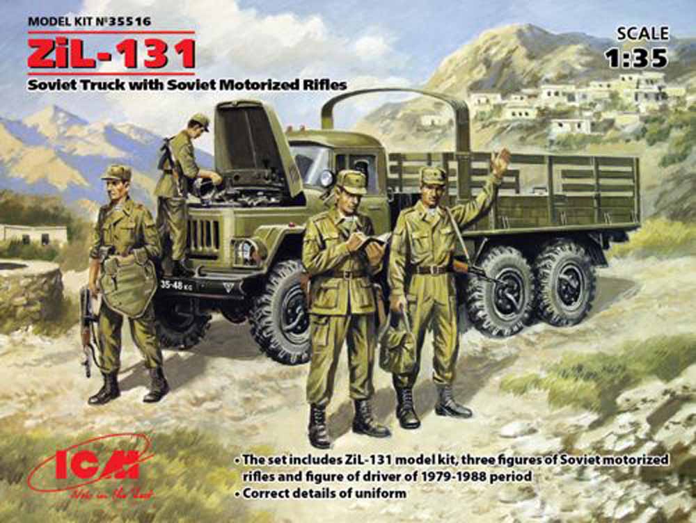 ICM 35516 Soviet ZiL-131 Truck with Soviet Rifles 1:35 Military Vehicle Model Kit