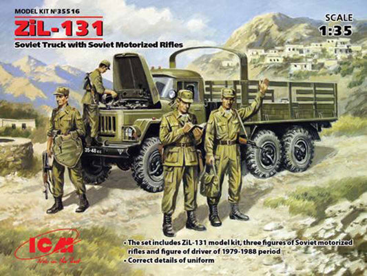 ICM 35516 Soviet ZiL-131 Truck with Soviet Rifles 1:35 Military Vehicle Model Kit