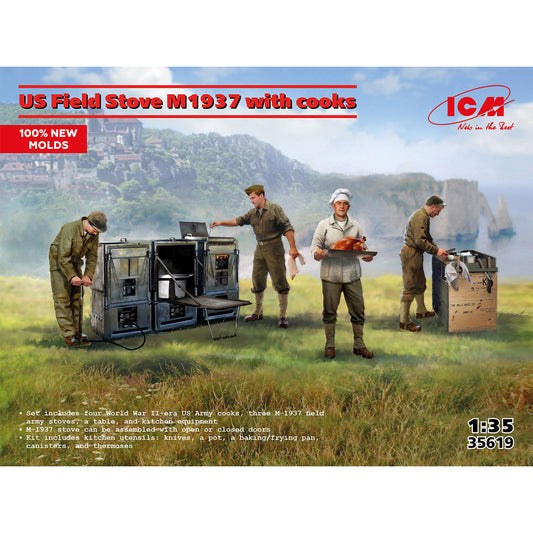 ICM 35619 US Field Stove M1937 w/Cooks 1:35 Model Kit