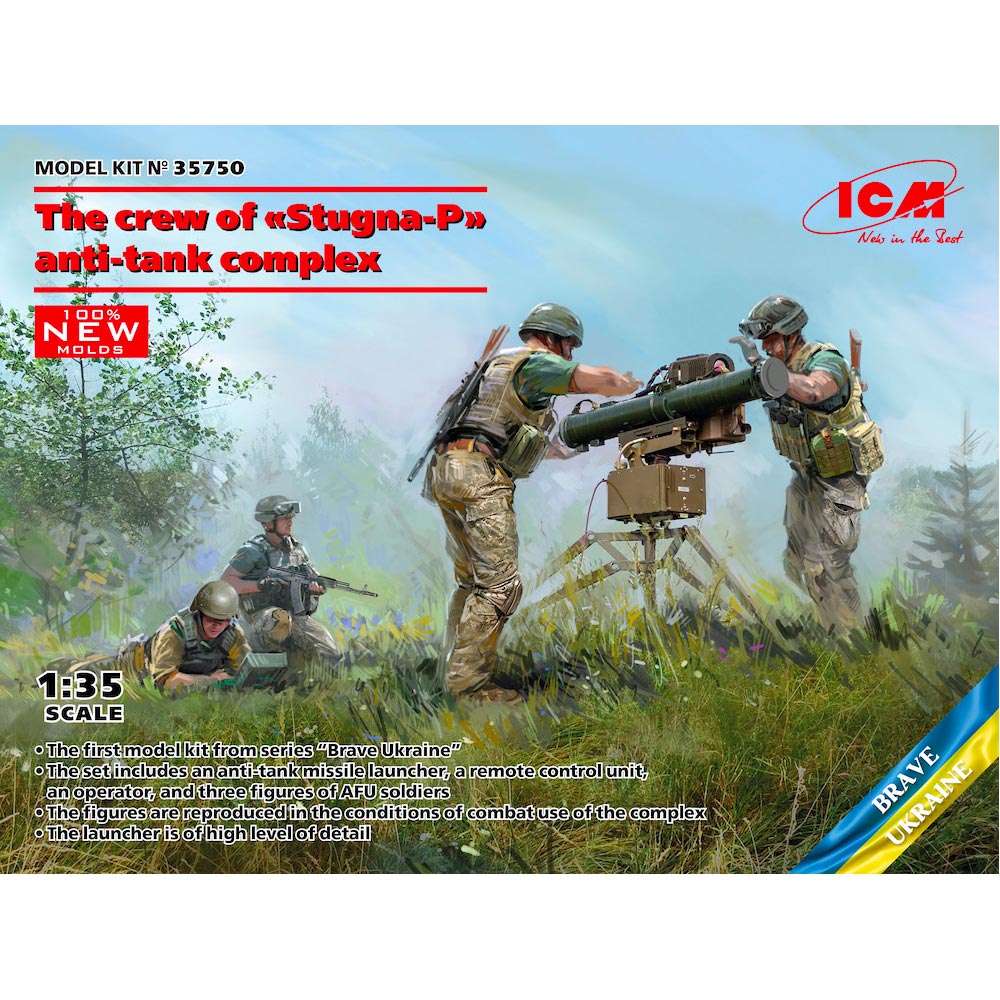 ICM 35750 Stugna-P Anti-Tank Missile Launcher w/Crew Members 1:35 Model Kit