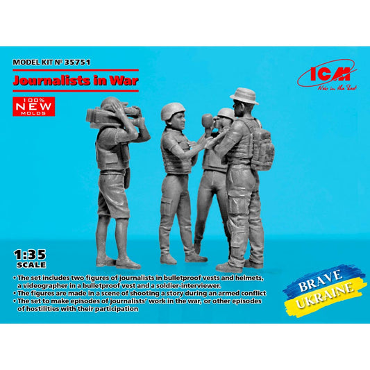 ICM 35751 Journalists in Wars Brave Ukraine 1:35 Figures Plastic Model Kit