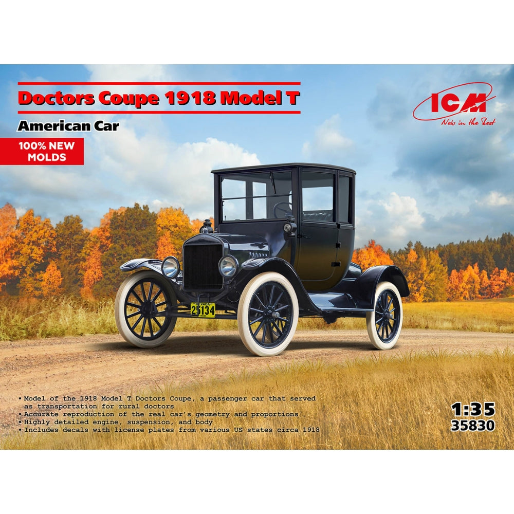ICM 35830 Doctors Coupe 1918 Model T American Car 1:35 Model Kit
