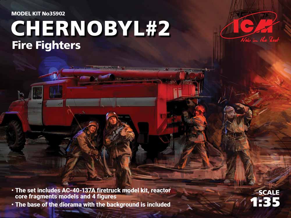 ICM 35902 Chernobyl#2. Fire Fighters 1:35 Military Vehicle Model Kit