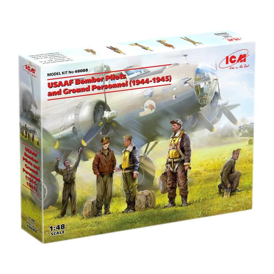 ICM 48088 USAAF Bomber Pilots & Ground Personnel 1944-45 Model Figures Kit 1:48