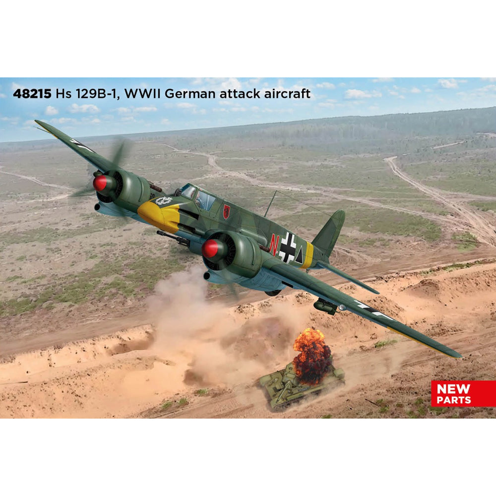 ICM 48215 Henschel Hs 129B-1 WWII German Attack Aircraft 1:48 Model Kit