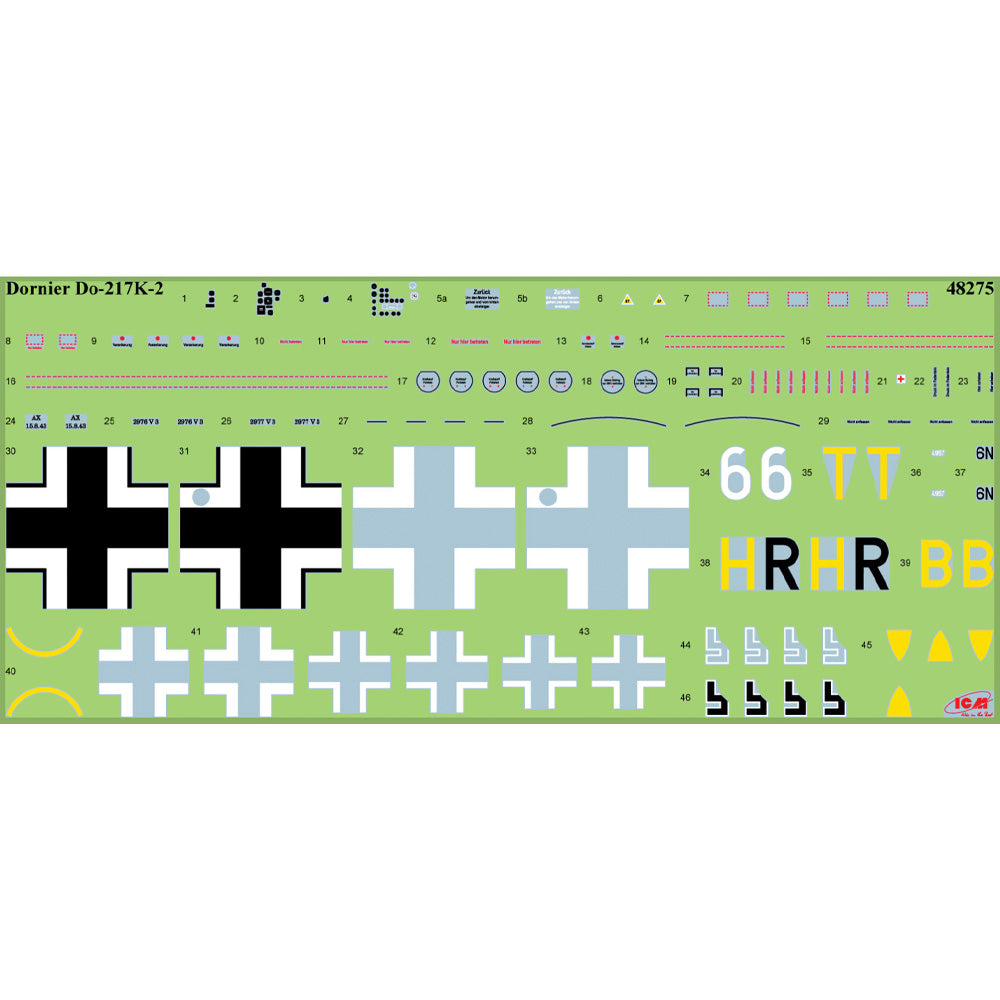 ICM 48275 Do 217K-2 w/Gliding Bombs Fritz-X 1:48 Model Kit