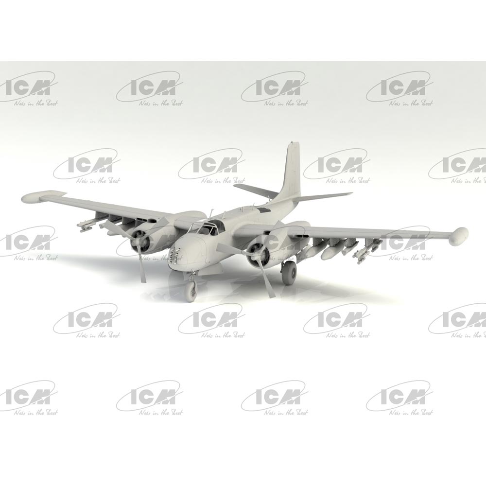 ICM 48280 Douglas B-26K Plane w/USAF Pilots & Personnel Vietnam 1:48 Model Kit