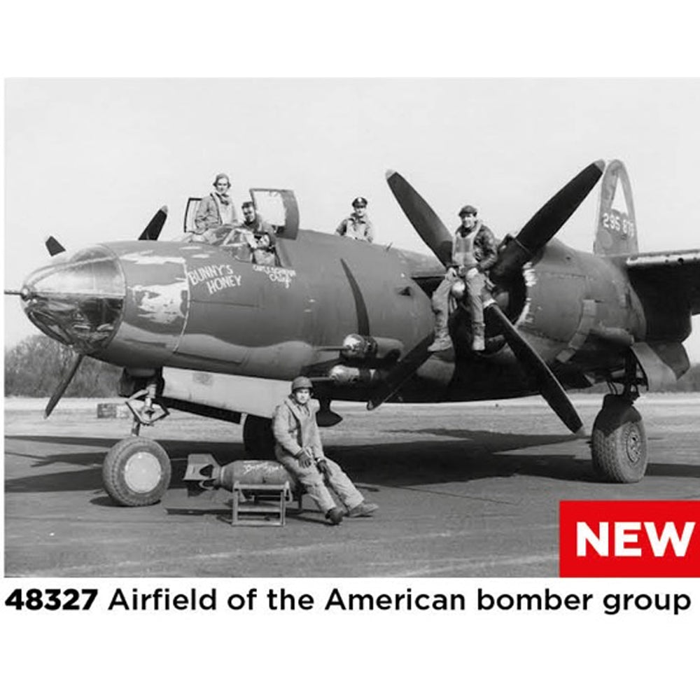 Bomber Unit Model ICM 48327 Airfield of the American Bomber Group w/B-26 Marauder 1:48 M ...