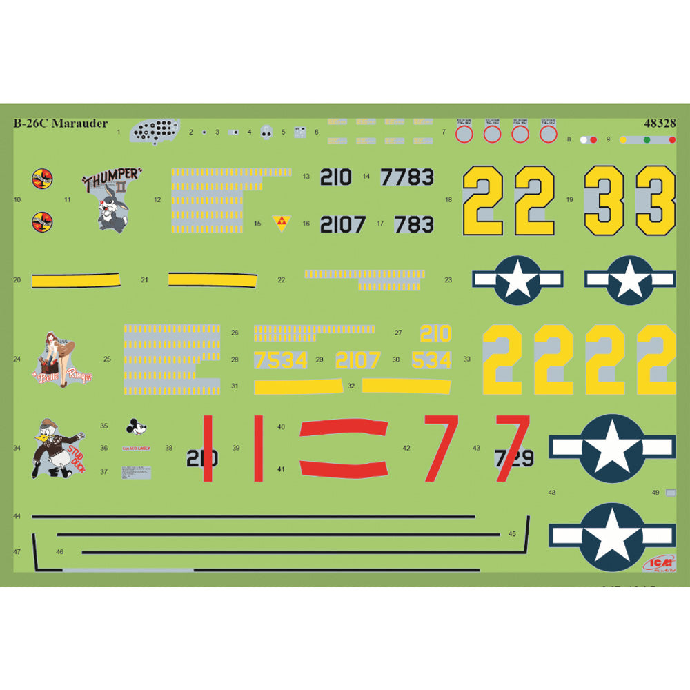 ICM 48328 B-26C-45 Marauder WWII American Bomber 1:48 Model Kit