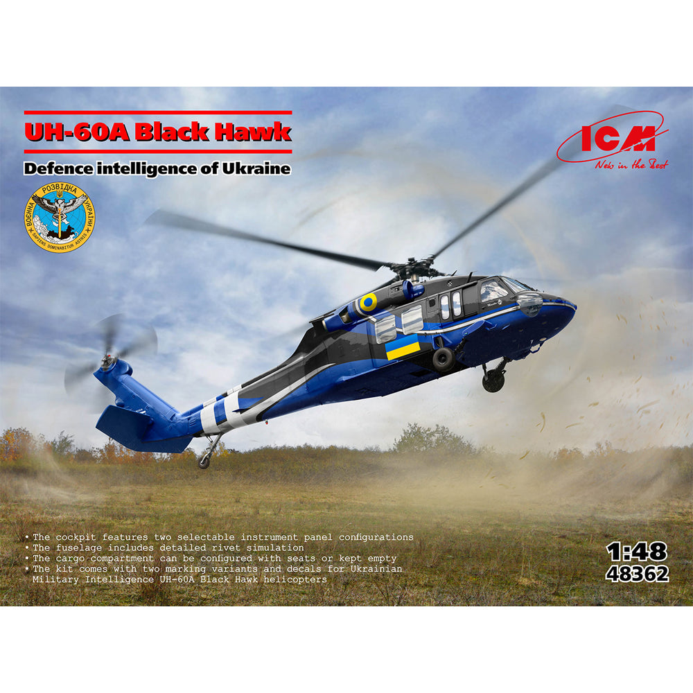 ICM 48362 Sikorsky UH-60A Black Hawk Ukraine Defence Intelligence 1:48 Model Kit