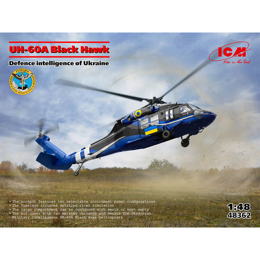 ICM 48362 Sikorsky UH-60A Black Hawk Ukraine Defence Intelligence 1:48 Model Kit