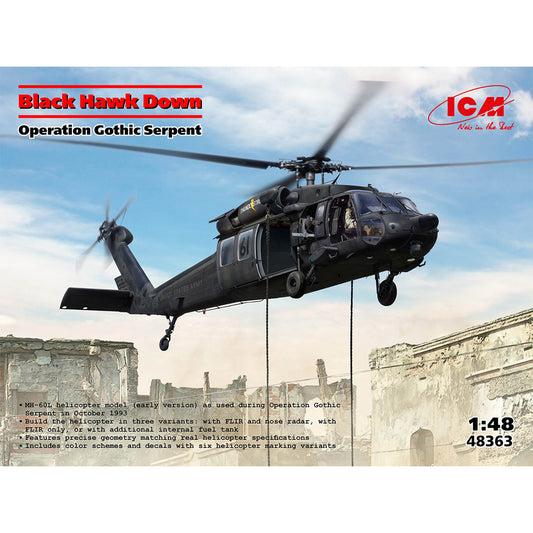 ICM 48363 Sikorsky UH-60 Black Hawk Down Operation Gothic Serpent 1:48 Model Kit