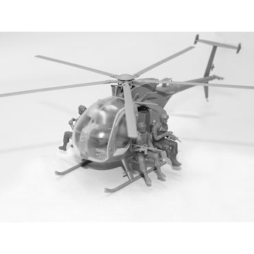 ICM 48371 Delta Force Assault Team w/MH-6J Helicopter 1:48 Model Kit