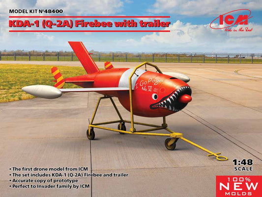 ICM 48400 KDA-1 (Q-2A) Firebee with trailer 1:48 Aircraft detailing sets