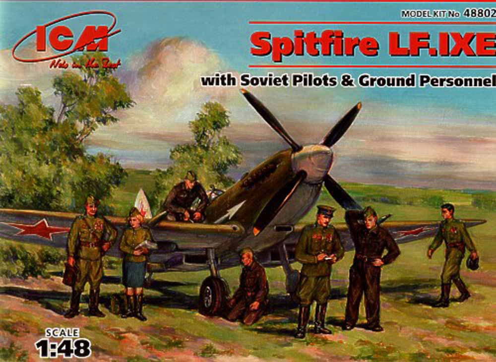 ICM 48802 Supermarine Spitfire LF Mk.IXe with Pilots 1:48 Aircraft Model Kit