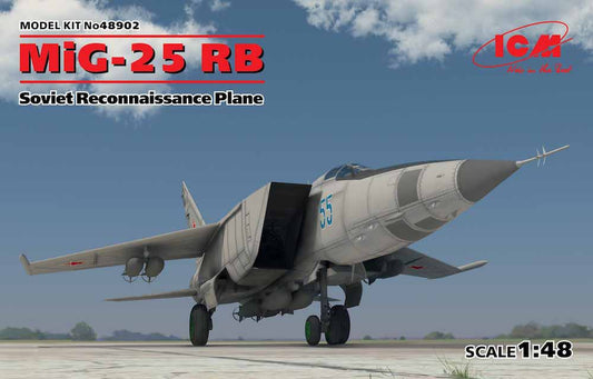 ICM 48902 Mikoyan MiG-25RB Soviet Reconnaissance Plane 1:48 Aircraft Model Kit