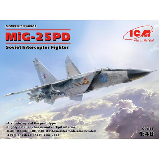 ICM 48903 Mikoyan MiG-25PD Soviet Interceptor Fighter 1:48 Aircraft Model Kit