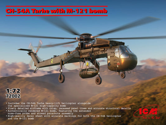 ICM 72002 Sikorsky CH-54A Tarhe Helicopter with M-121 Bomb 1:72 Model Kit