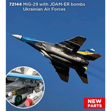 ICM 72144 Mikoyan MiG-29 w/JDAM-ER Bombs Ukrainian Air Force 1:72 Model Kit