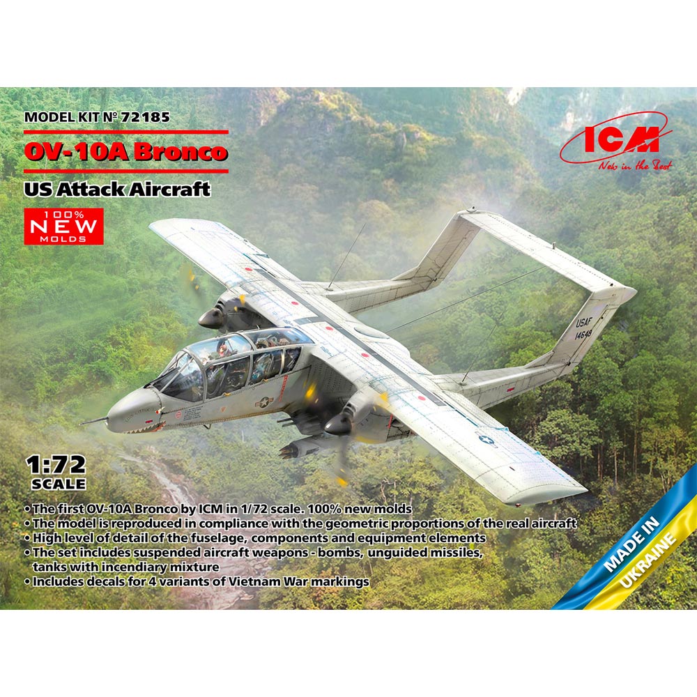 ICM 72185 Ov-10A Bronco US Attack Aircraft 1:72 Model Kit