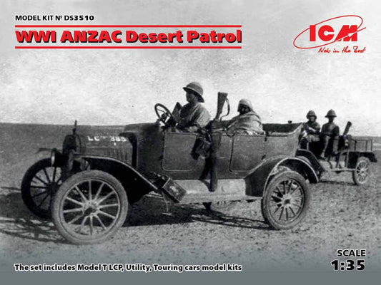 ICM DS3510 WWI ANZAC Desert Patrol Diorama Set 1:35 Military Vehicle Model Kit